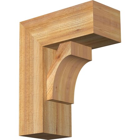 Ekena Millwork Westlake Block Rough Sawn Bracket w/ Offset Brace, Western Red Cedar, 8"W x 18"D x 22"H BKT0806X18X22WTL05RWR